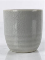 Japanese Ceramic Sake Cup Vtg Tsubomi Ochoko Guinomi Simple Plain Gray G178