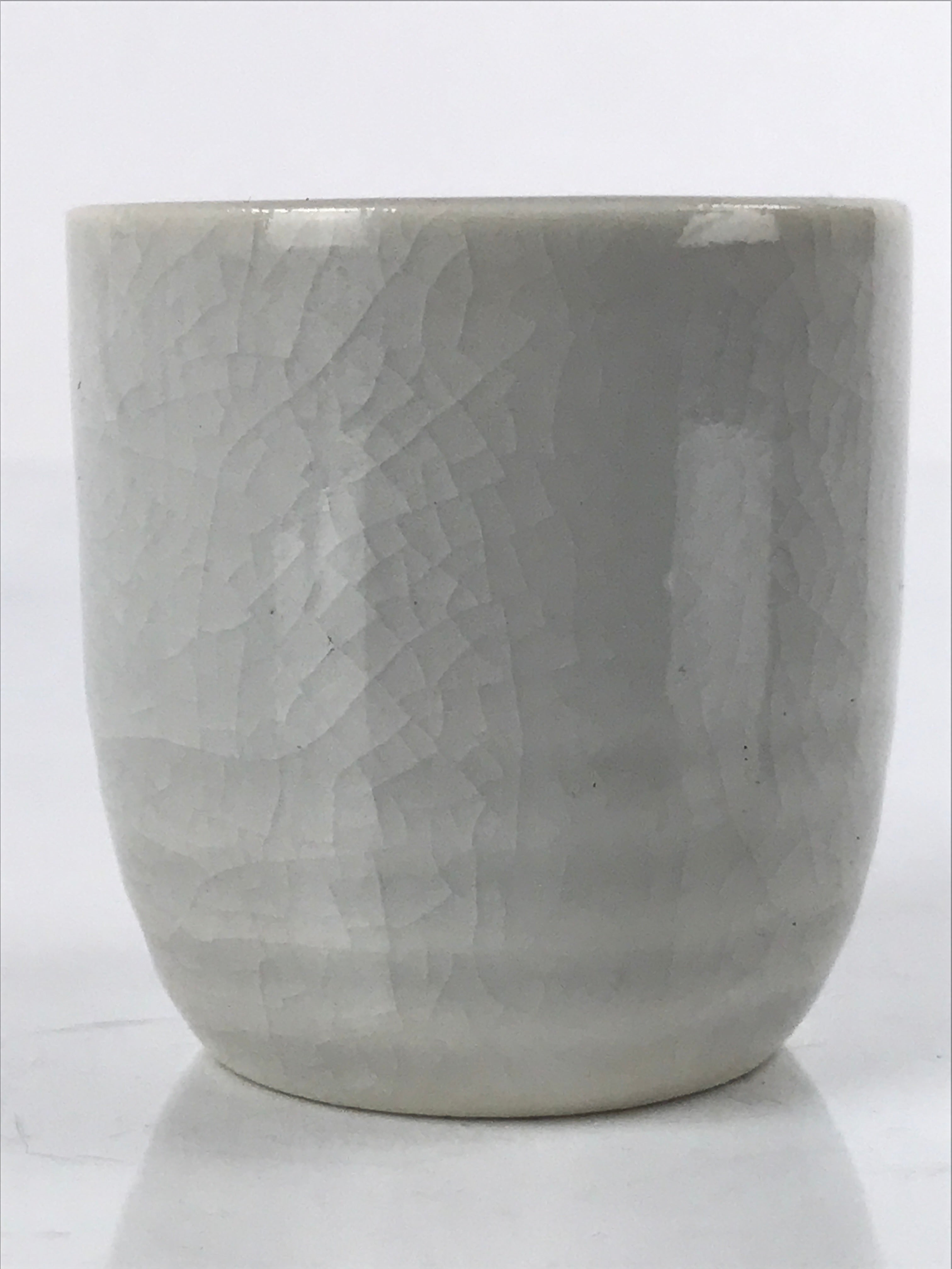 Japanese Ceramic Sake Cup Vtg Tsubomi Ochoko Guinomi Simple Plain Gray G178