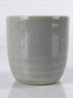 Japanese Ceramic Sake Cup Vtg Tsubomi Ochoko Guinomi Simple Plain Gray G178