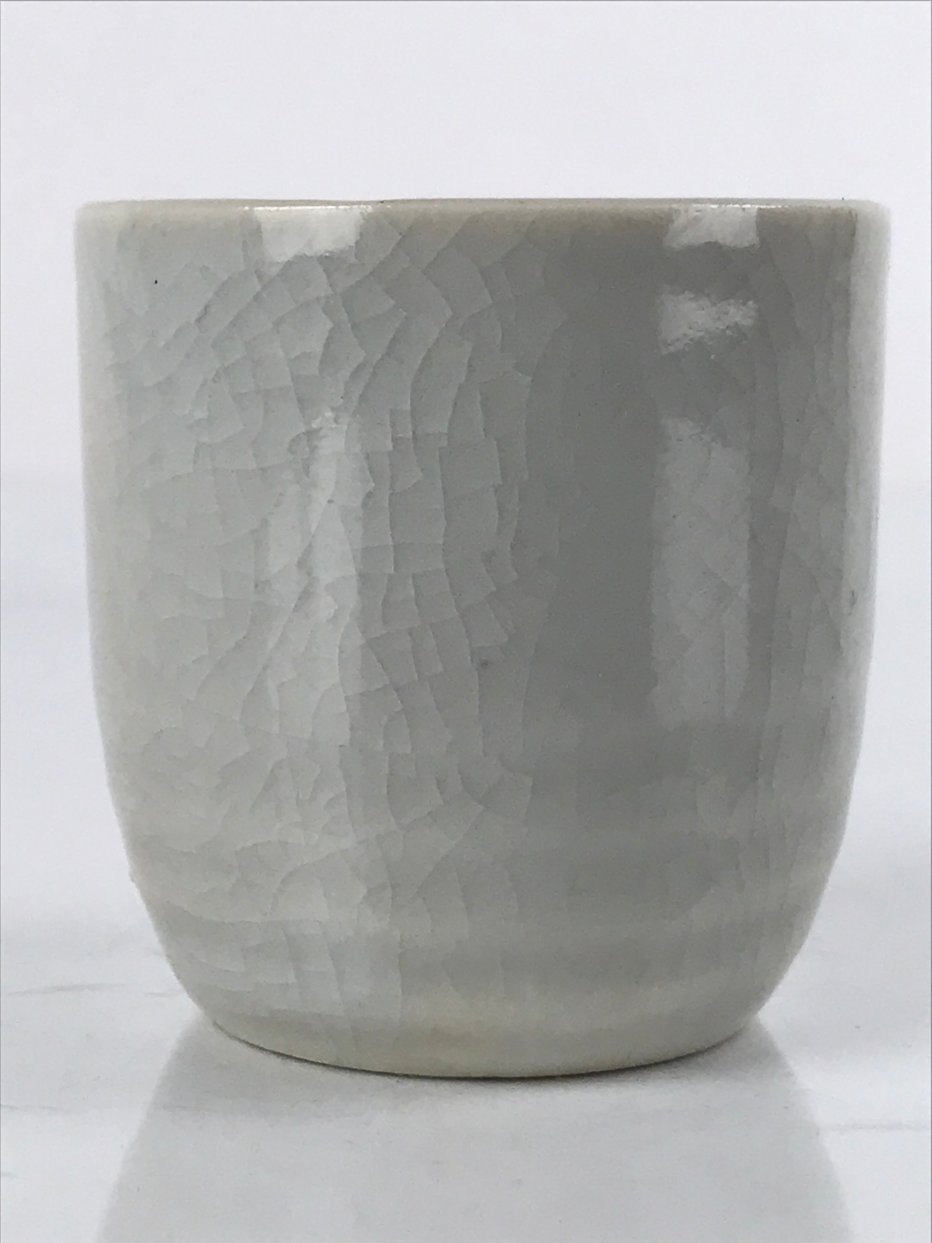 Japanese Ceramic Sake Cup Vtg Tsubomi Ochoko Guinomi Simple Plain Gray G178
