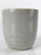Japanese Ceramic Sake Cup Vtg Tsubomi Ochoko Guinomi Simple Plain Gray G179