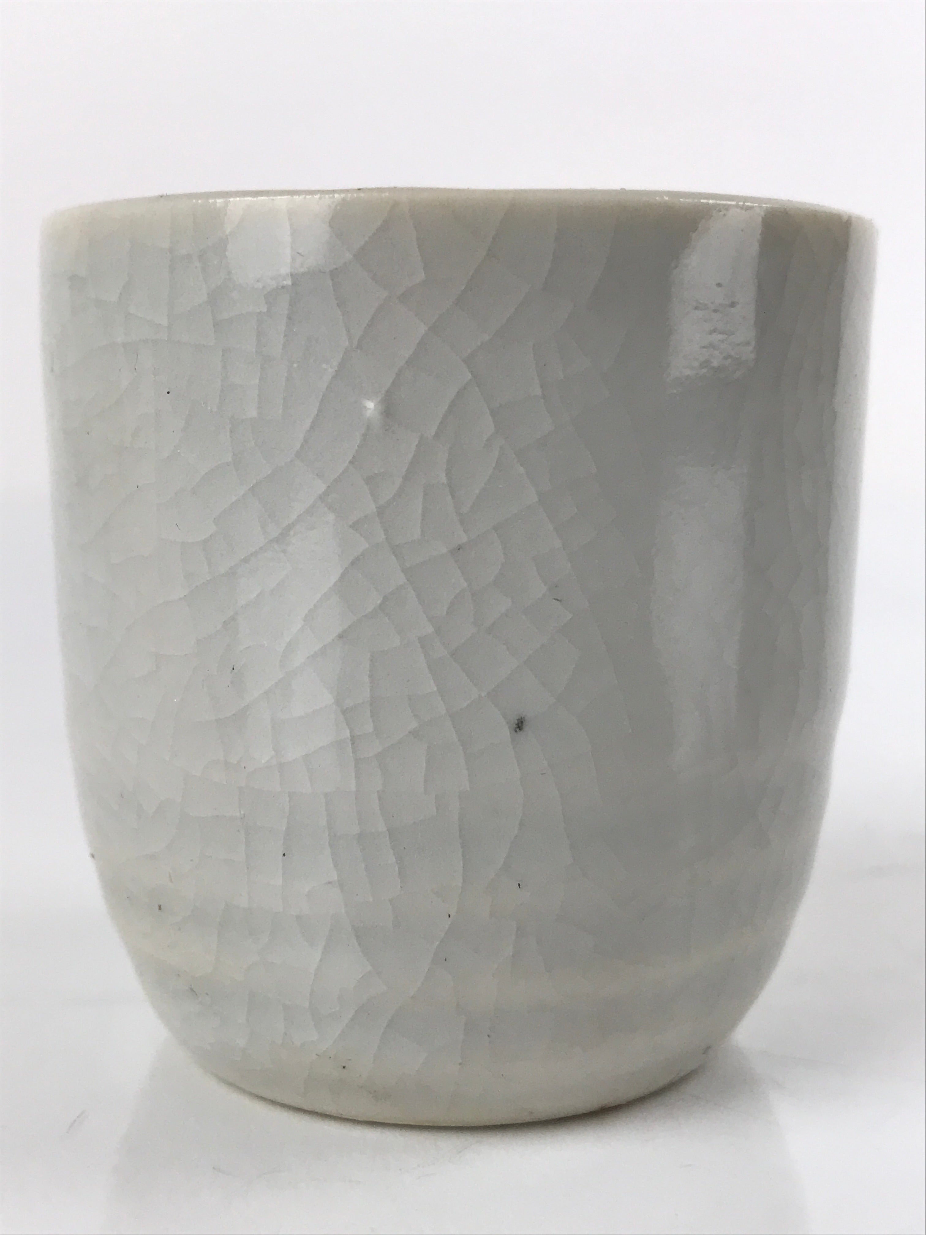 Japanese Ceramic Sake Cup Vtg Tsubomi Ochoko Guinomi Simple Plain Gray G179