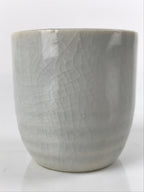 Japanese Ceramic Sake Cup Vtg Tsubomi Ochoko Guinomi Simple Plain Gray G179