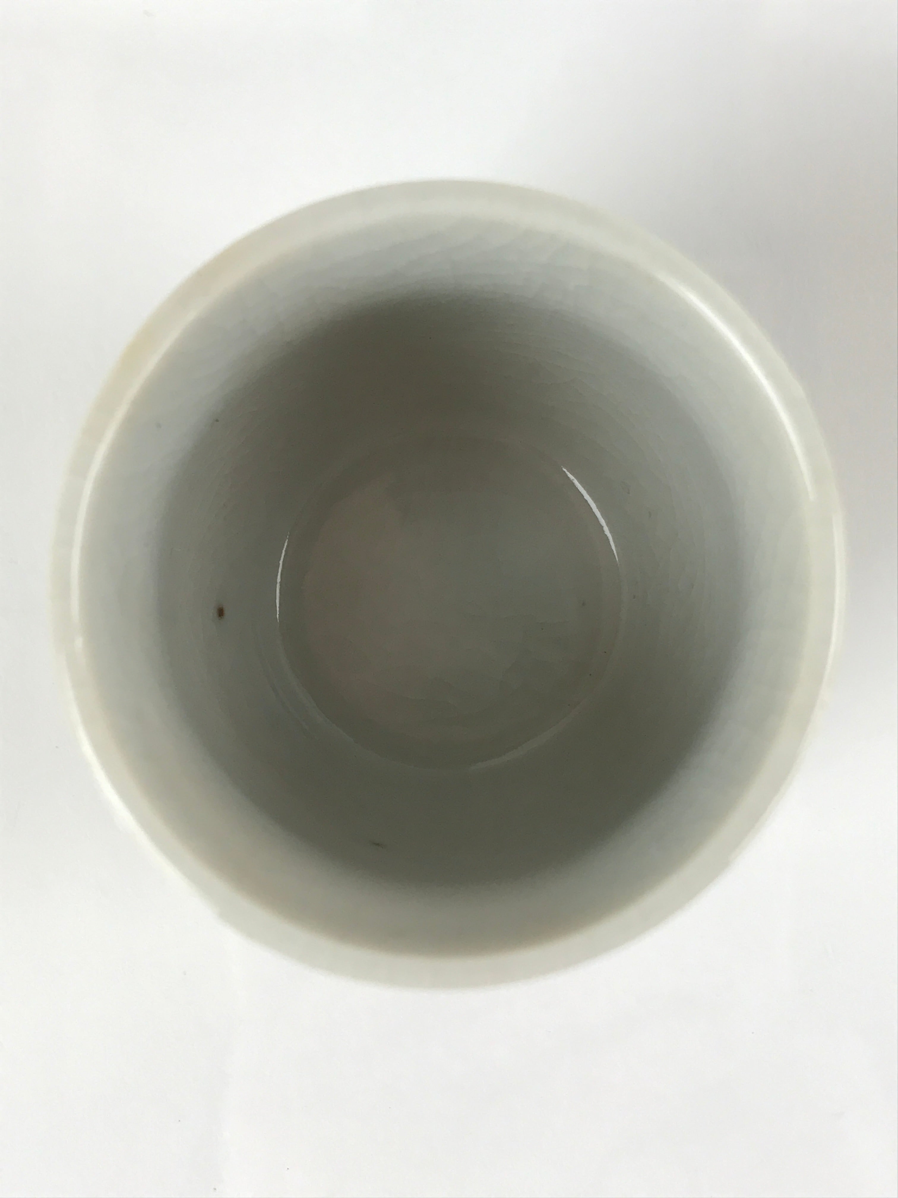 Japanese Ceramic Sake Cup Vtg Tsubomi Ochoko Guinomi Simple Plain Gray G179