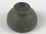 Japanese Ceramic Sake Cup Vtg Tsubomi Ochoko Guinomi Textured Bronze Brown G223