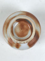 Japanese Ceramic Sake Cup Vtg Tsubomi Ochoko Red Shino Ware Brown White G287