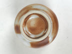 Japanese Ceramic Sake Cup Vtg Tsubomi Ochoko Red Shino Ware Brown White G288