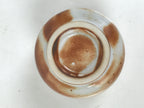 Japanese Ceramic Sake Cup Vtg Tsubomi Ochoko Red Shino Ware Brown White G290
