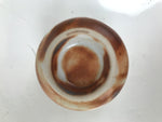 Japanese Ceramic Sake Cup Vtg Tsubomi Ochoko Red Shino Ware Brown White G292