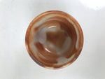 Japanese Ceramic Sake Cup Vtg Tsubomi Ochoko Red Shino Ware Brown White G293