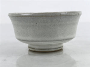 Japanese Ceramic Sake Cup Vtg Wan Ochoko Guinomi Simple White Glaze G260