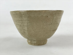 Japanese Ceramic Seto Ware Green Tea Bowl Vtg Light Brown Kohiki Chawan PX708