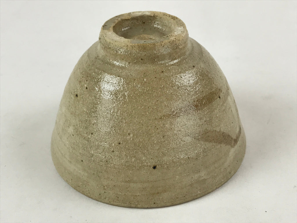 Japanese Ceramic Seto Ware Green Tea Bowl Vtg Light Brown Kohiki Chawan PX708