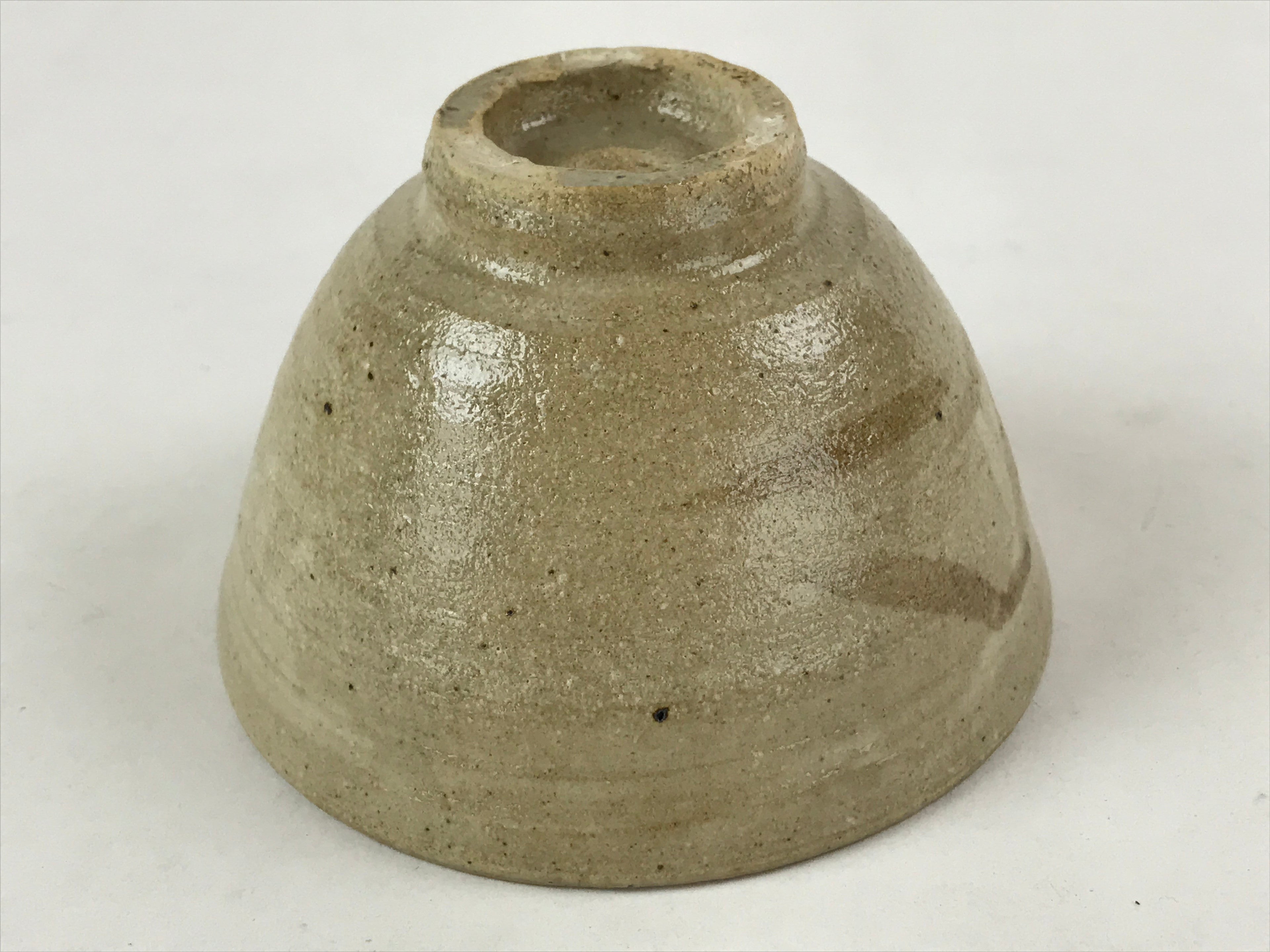 Japanese Ceramic Seto Ware Green Tea Bowl Vtg Light Brown Kohiki Chawan PX708