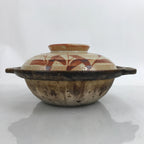 Japanese Ceramic Shino Ware Donabe Nabe Pot Vtg Hotpot Pottery Plants Brown Y57