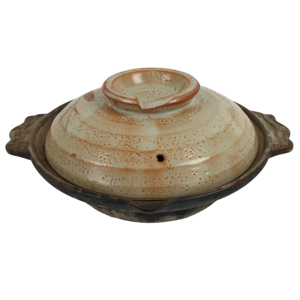 nabe様 Japanese Ceramic Shino Ware Donabe Nabe Pot Vtg Hotpot