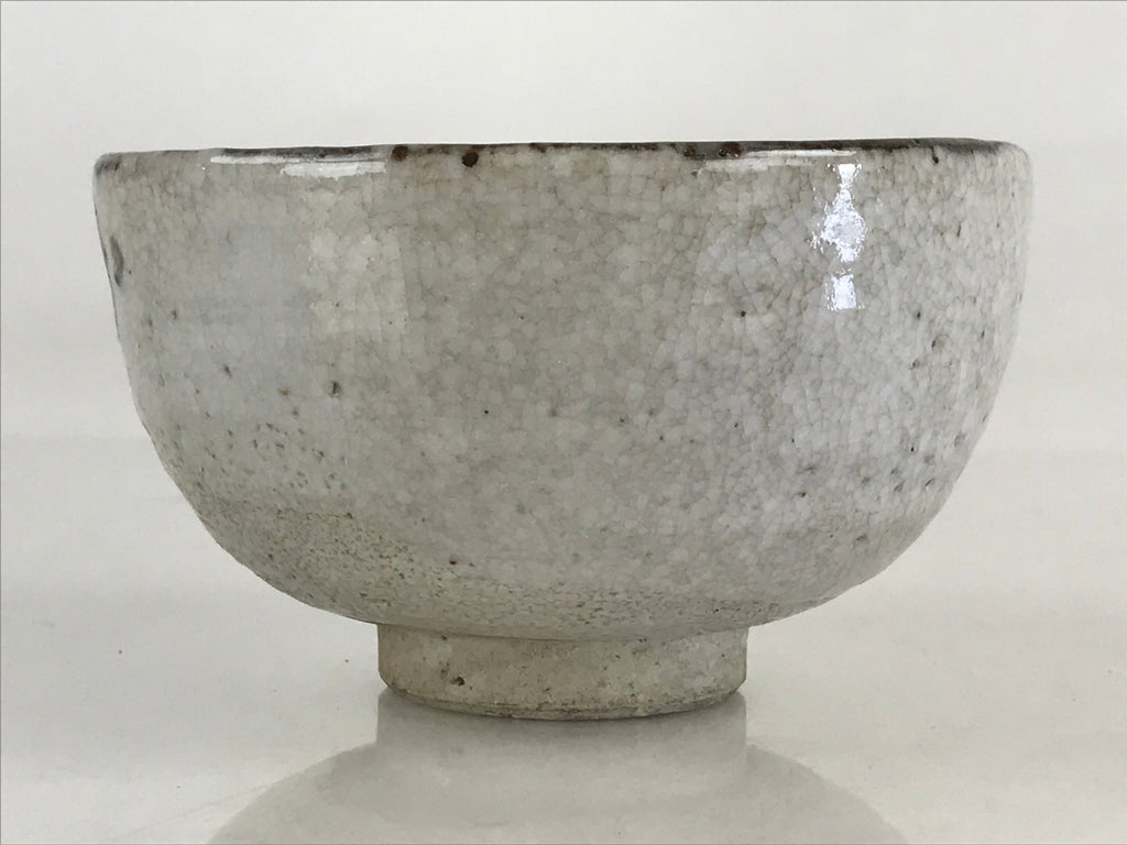 Japanese Ceramic Shino Ware Green Tea Bowl Vtg Chawan Tea Ceremony Matcha GTB988