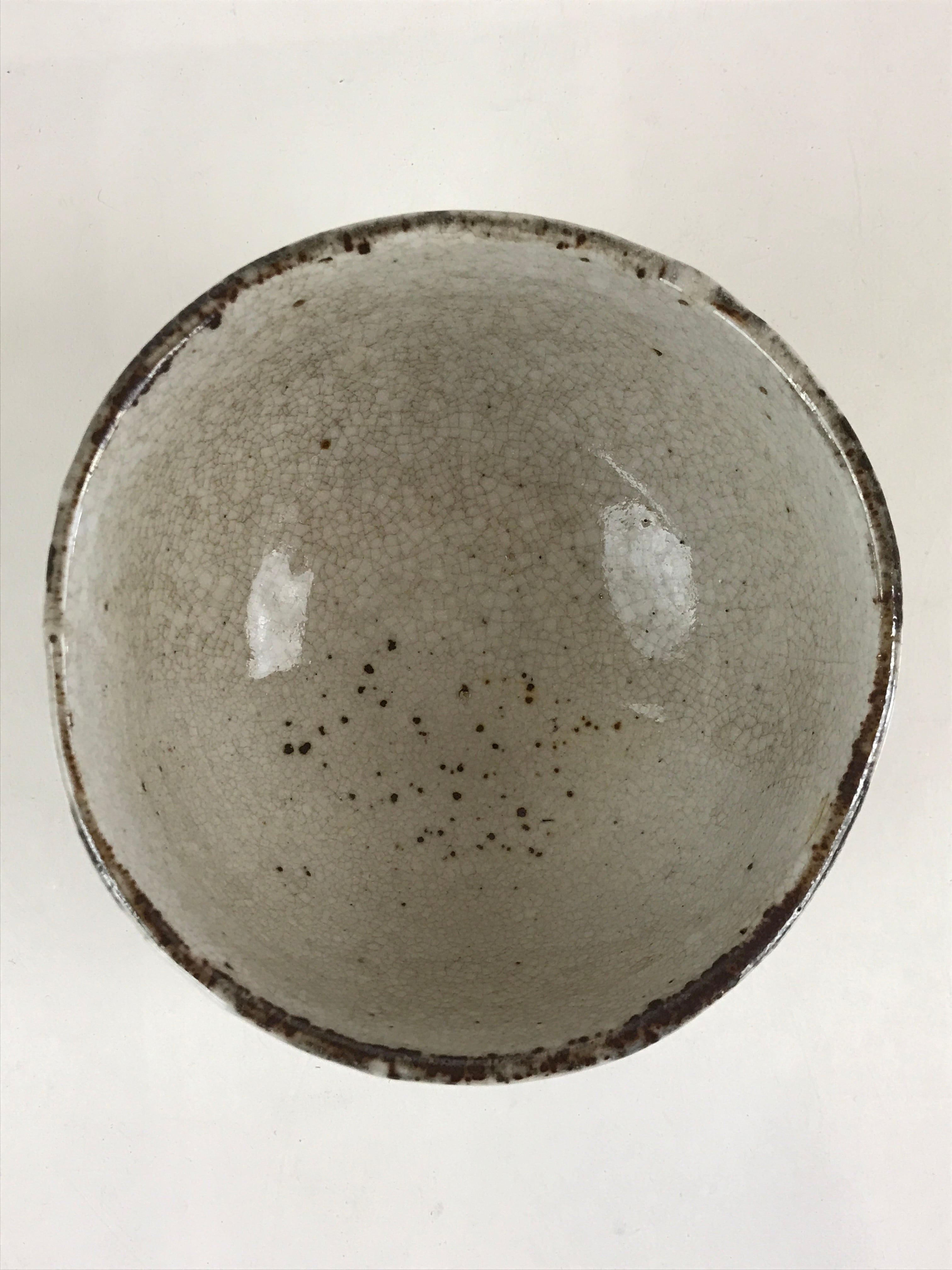 Japanese Ceramic Shino Ware Green Tea Bowl Vtg Chawan Tea Ceremony Matcha GTB988