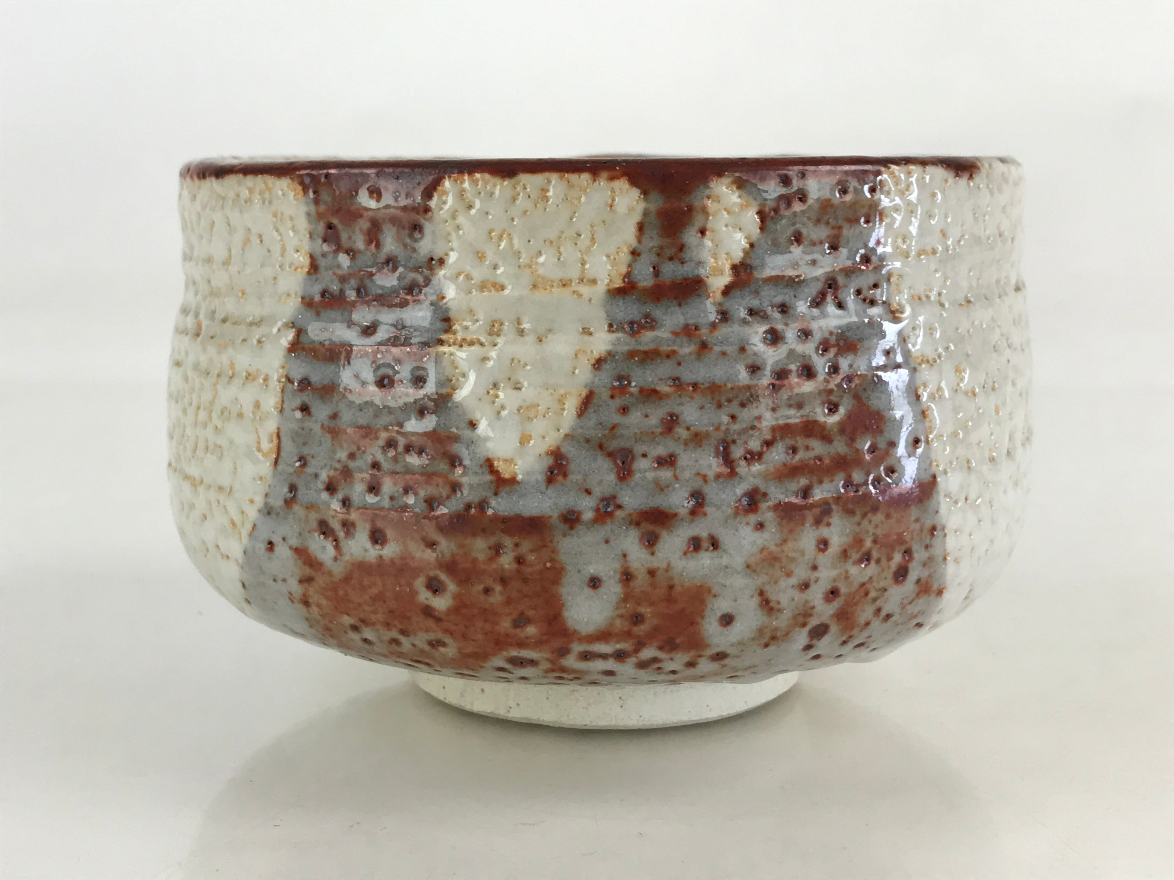 Japanese Ceramic Shino Ware Green Tea Bowl Vtg Chawan Tea Ceremony Matcha GTB989