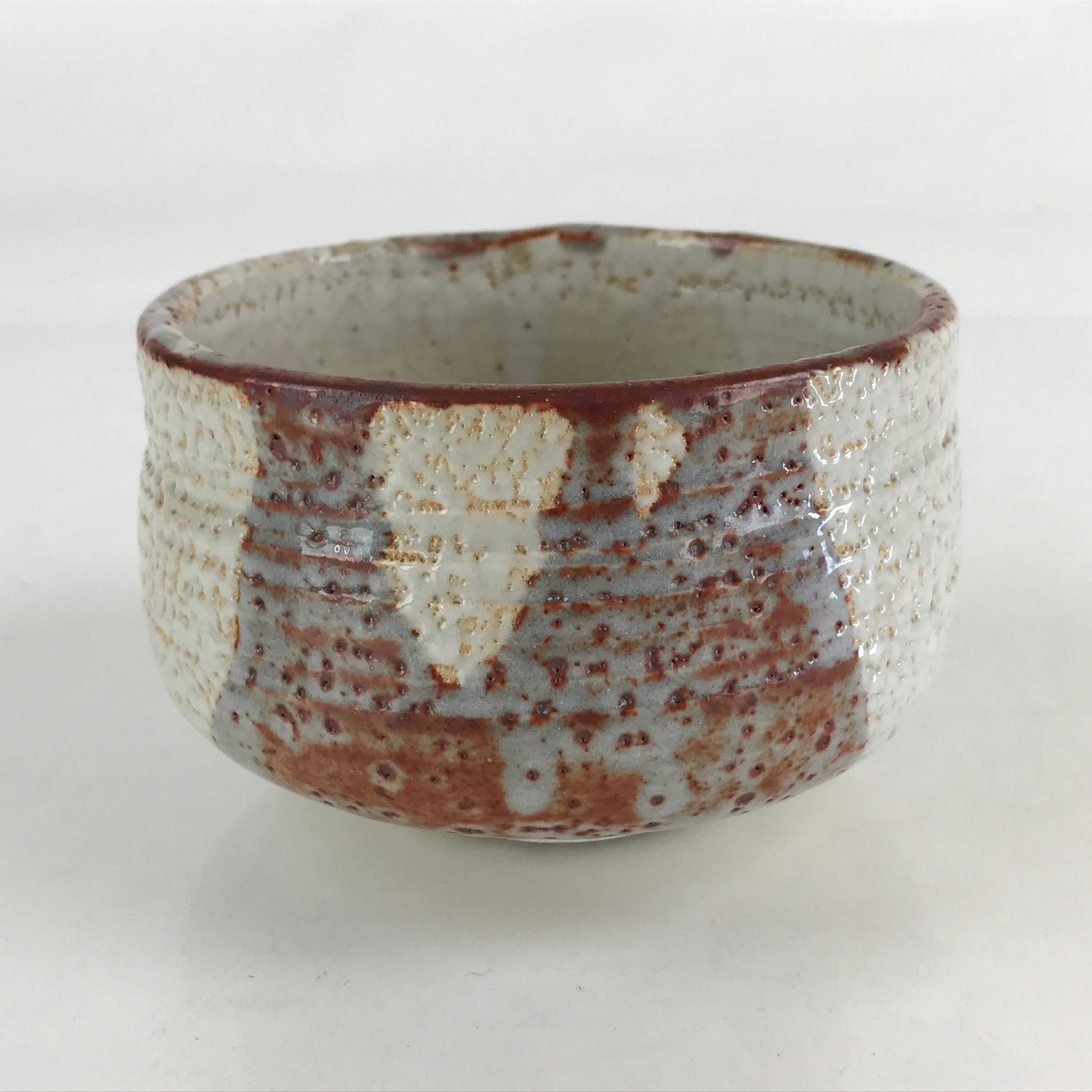 Japanese Ceramic Shino Ware Green Tea Bowl Vtg Chawan Tea Ceremony Matcha GTB989