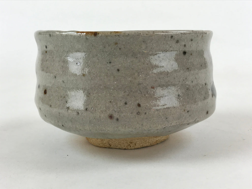 Japanese Ceramic Shino Ware Green Tea Bowl Vtg Gray Matcha Chawan Sado PX709