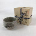 Japanese Ceramic Shino Ware Green Tea Bowl Vtg Gray Matcha Chawan Sado PX709