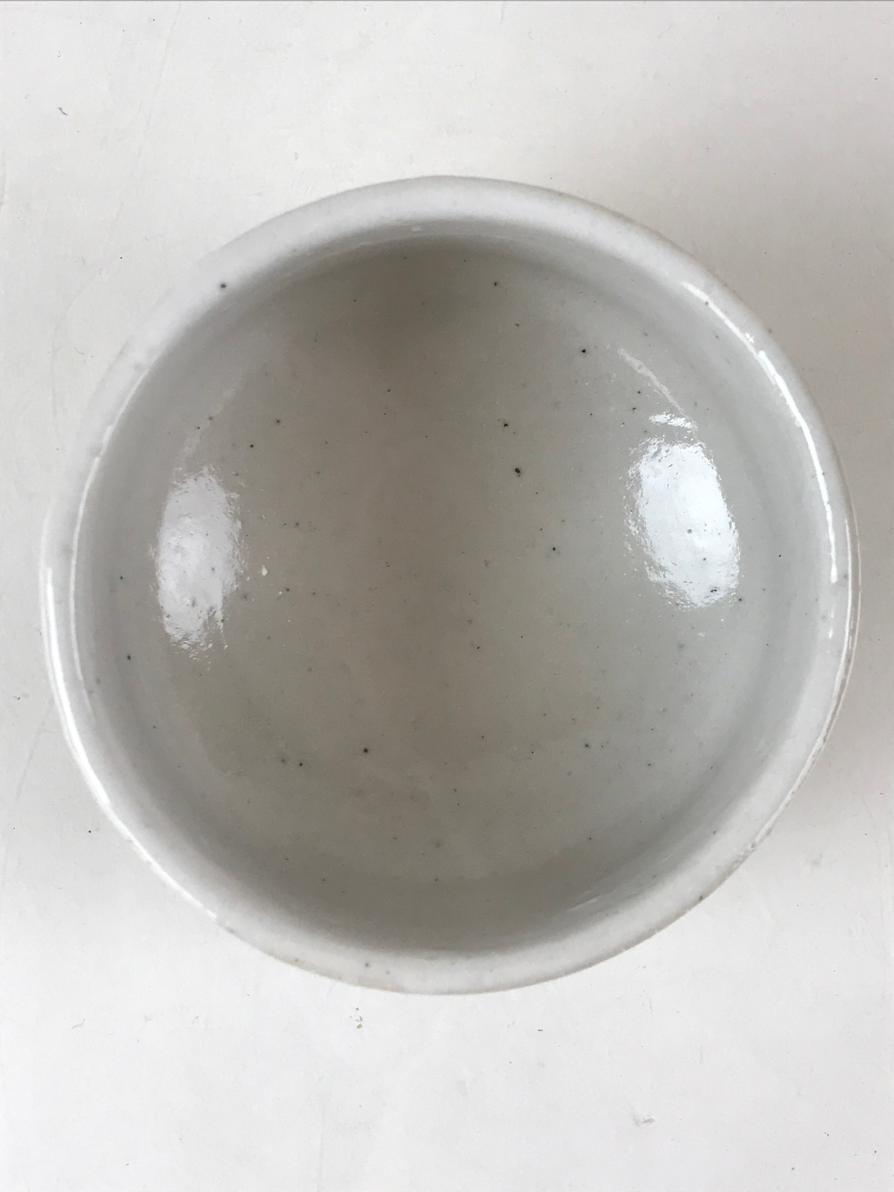 Japanese Ceramic Shino Ware Green Tea Bowl Vtg White Matcha Chawan Sado PX684