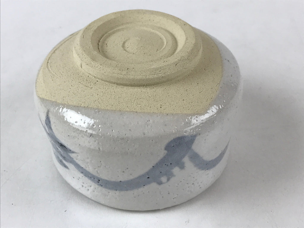 Japanese Ceramic Shino Ware Green Tea Bowl Vtg White Matcha Chawan Sado PX684