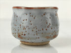 Japanese Ceramic Shino Ware Sake Cup Vtg Tsubomi Guinomi Light Blue White G160