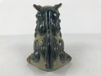 Japanese Ceramic Shishi Foo Lion Dog Statue Vtg Shisa Komainu Beige Blue ST84