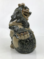 Japanese Ceramic Shishi Foo Lion Dog Statue Vtg Shisa Komainu Okimono Brown ST53