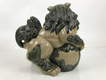 Japanese Ceramic Shishi Foo Lion Dog Statue Vtg Shisa Komainu Okimono Brown ST53