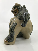 Japanese Ceramic Shishi Foo Lion Dog Statue Vtg Shisa Komainu Okimono Brown ST53