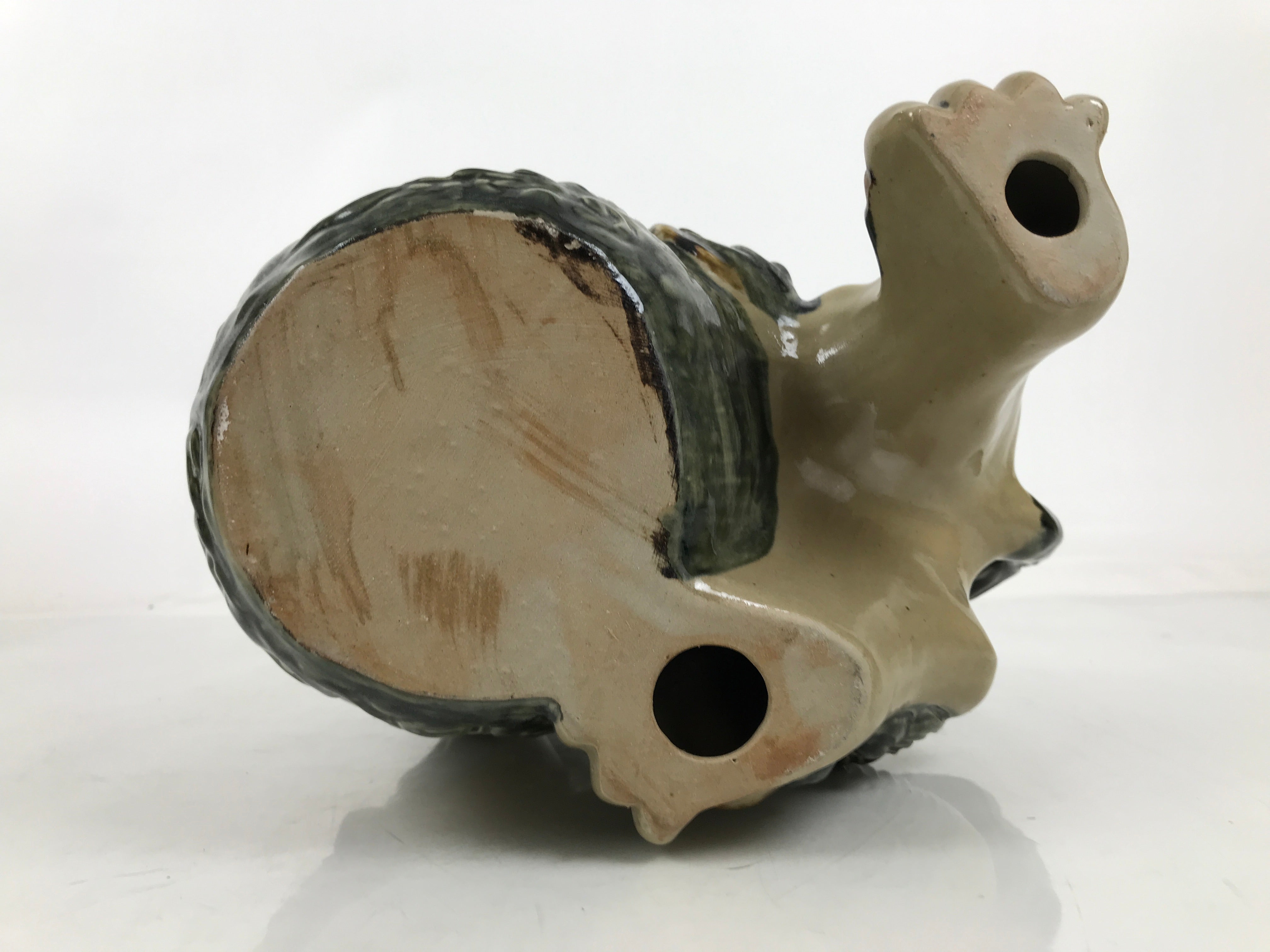 Japanese Ceramic Shishi Foo Lion Dog Statue Vtg Shisa Komainu Okimono Brown ST53