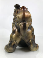 Japanese Ceramic Shishi Foo Lion Dog Statue Vtg Shisa Komainu Okimono Brown ST54