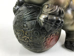 Japanese Ceramic Shishi Foo Lion Dog Statue Vtg Shisa Komainu Okimono Brown ST54
