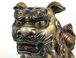 Japanese Ceramic Shishi Foo Lion Dog Statue Vtg Shisa Komainu Okimono Brown ST54