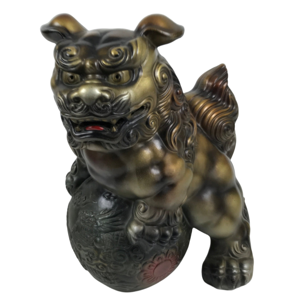 Japanese Ceramic Shishi Foo Lion Dog Statue Vtg Shisa Komainu