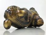 Japanese Ceramic Shishi Foo Lion Dog Statue Vtg Shisa Komainu Okimono Brown ST55