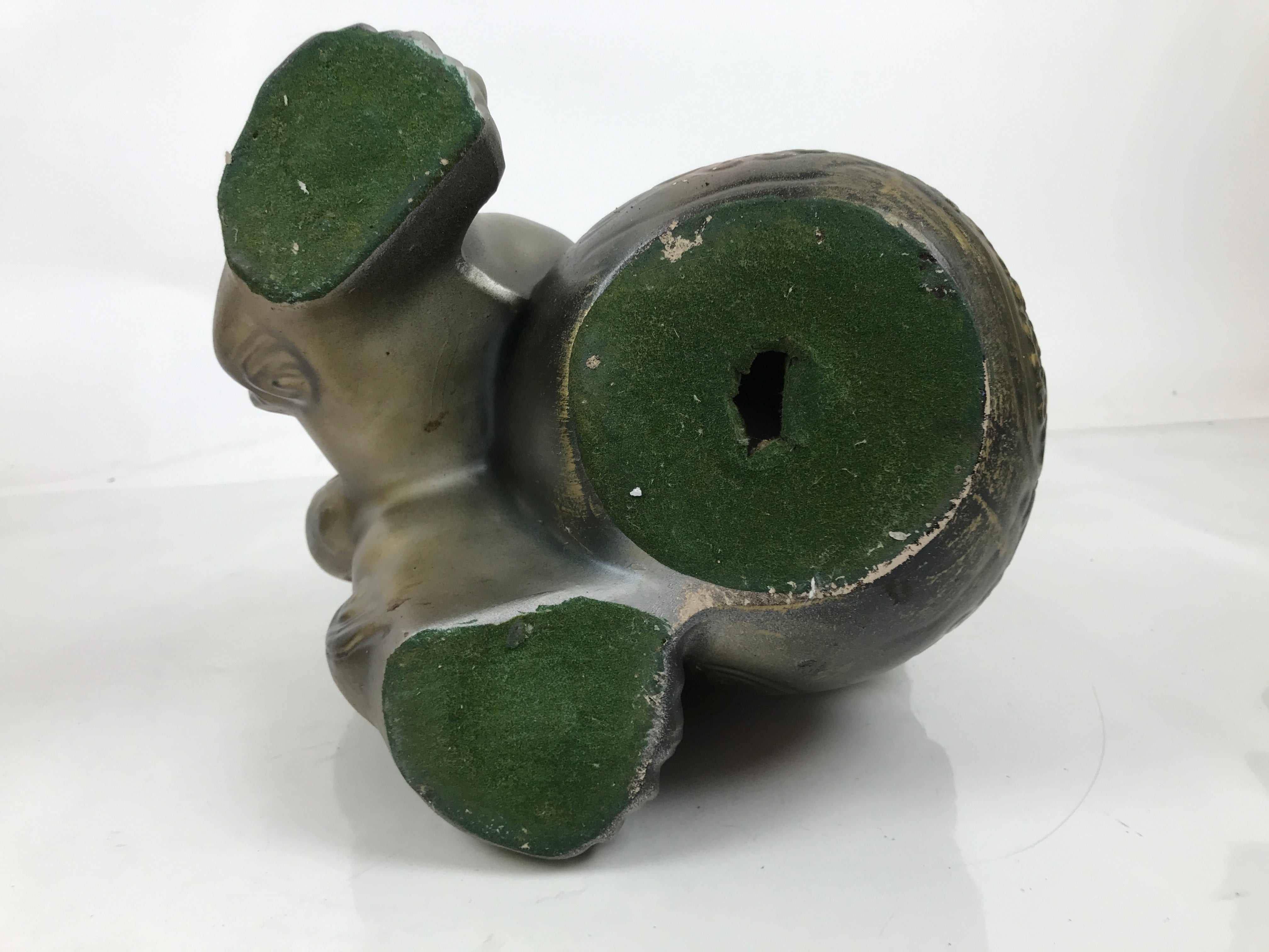 Japanese Ceramic Shishi Foo Lion Dog Statue Vtg Shisa Komainu Okimono Brown ST55