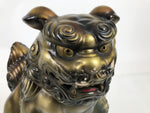 Japanese Ceramic Shishi Foo Lion Dog Statue Vtg Shisa Komainu Okimono Brown ST55