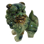 Japanese Ceramic Shishi Foo Lion Dog Statue Vtg Shisa Komainu Okimono Green ST52