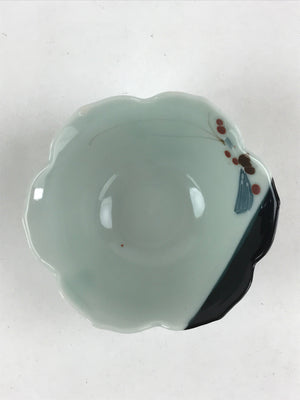 Japanese Ceramic Side Dish Bowl Vtg Flower Bud White Plate Yakimono PY484