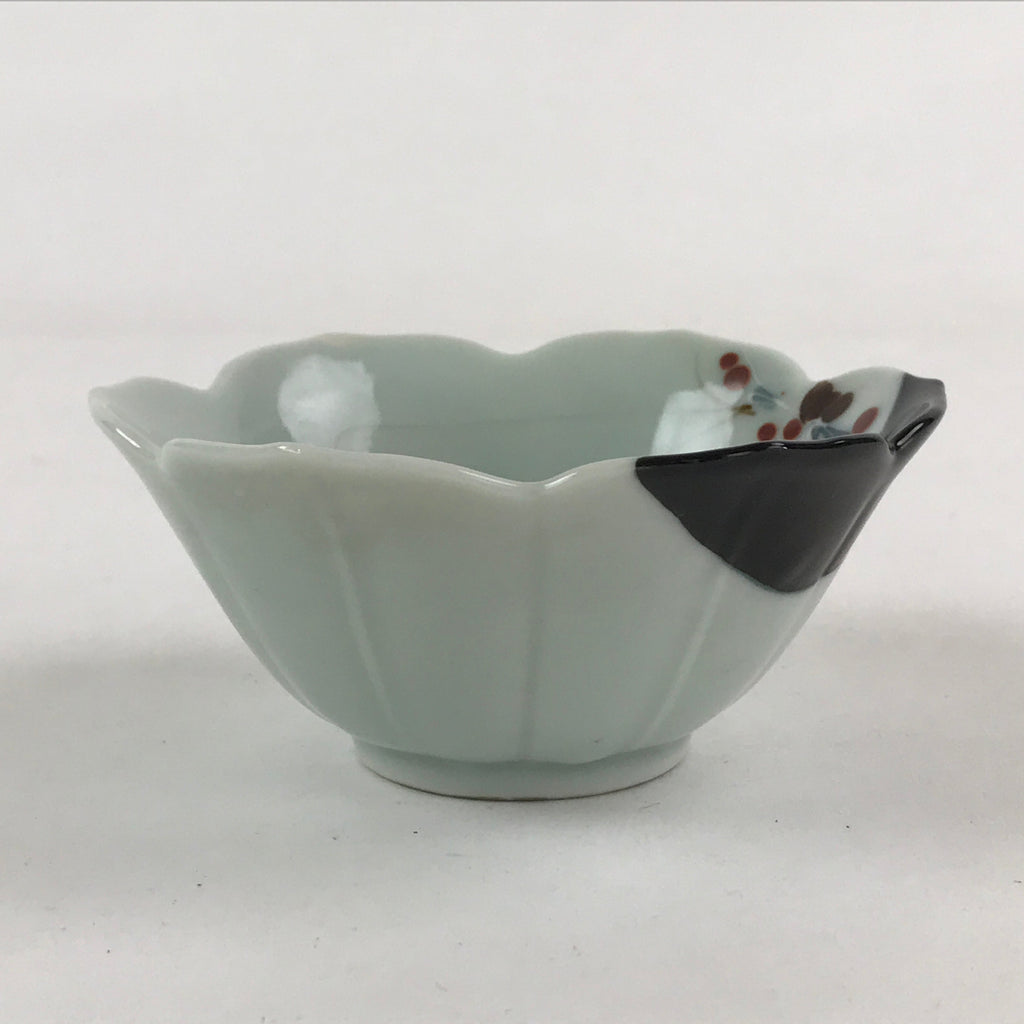 Japanese Ceramic Side Dish Bowl Vtg Flower Bud White Plate Yakimono PY484