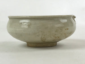 Japanese Ceramic Side Dish Bowl Vtg Nimono Beige Green Crackle Yakimono PY533