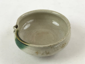 Japanese Ceramic Side Dish Bowl Vtg Nimono Beige Green Crackle Yakimono PY533