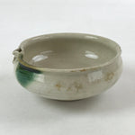 Japanese Ceramic Side Dish Bowl Vtg Nimono Beige Green Crackle Yakimono PY533