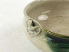 Japanese Ceramic Side Dish Bowl Vtg Nimono Beige Green Crackle Yakimono PY535