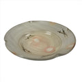 Japanese Ceramic Side Dish Bowl Vtg Pine Needles Design Beige Pink Pottery PY825