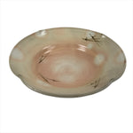 Japanese Ceramic Side Dish Bowl Vtg Pine Needles Design Beige Pink Pottery PY827